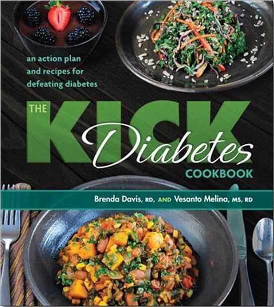 The Kick Diabetes Cookbook with healthy meals and salads.