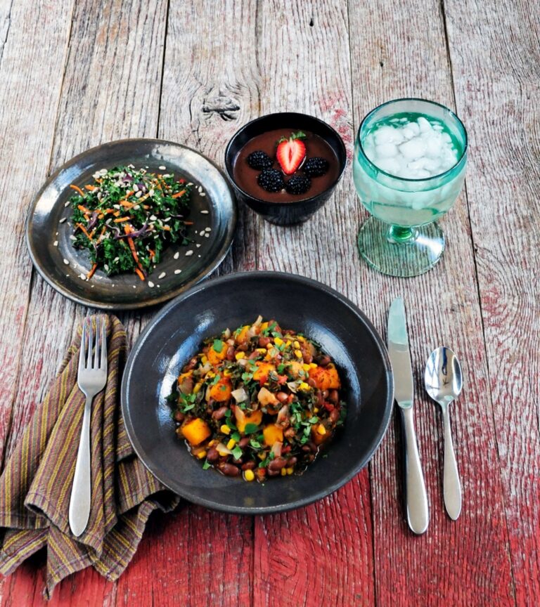 Kale Salad Chocolate Chia Pudding Three Sisters Go Green