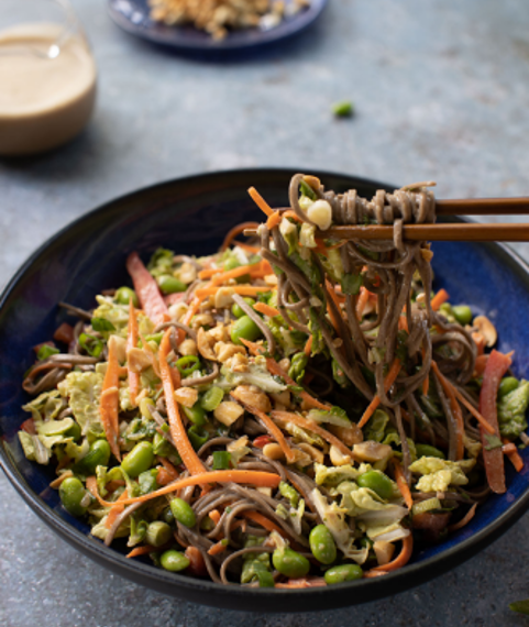 Peanut Edamame Noodle Salad